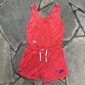 Nike Romper Girls Medium Terry Sleeveless One Piece Logo Athletic One Piece
